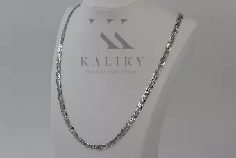 Italian white 14k 585 solid Tiger eye solid gold chain cc021w