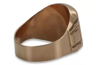 Rose pink 14k 585  gold Men's signet ring csn011r