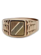 Мужское кольцо-печатка из розового золота 14 карат 585 пробы csn001r