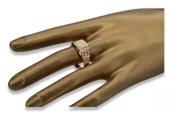 Anillo de sello para hombre en oro 585 de 14 quilates en oro rojo rosa csn001r