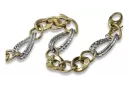 Yellow & white Italian 14k gold fancy bracelet cb132yw