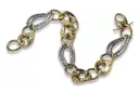 Gelb-weißes italienisches 14-Karat-Gold-Fancy-Armband cb132yw