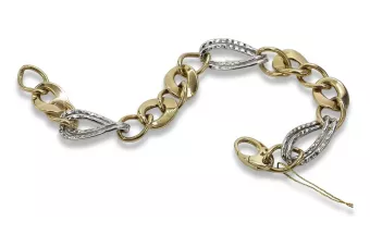 Złota bransoletka 14k 585 żółte białe złoto cb132yw