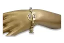 Gelb-weißes italienisches 14-Karat-Gold-Fancy-Armband cb135yw