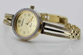 Toto je 14K Ženeva, Talianska, Zirconia, 23 mm Gold Watch