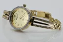 This is a 14K Geneva, Italian, zirconia, 23mm gold watch