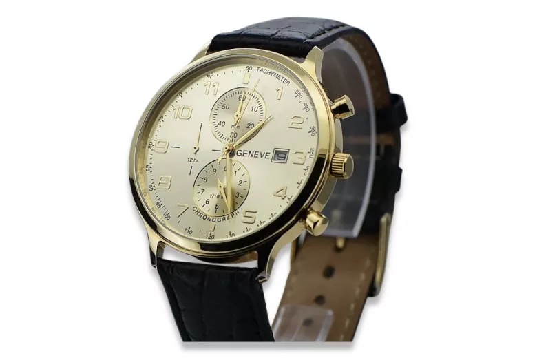 Reloj de hombre amarillo 14k 585 oro Geneve mw005y