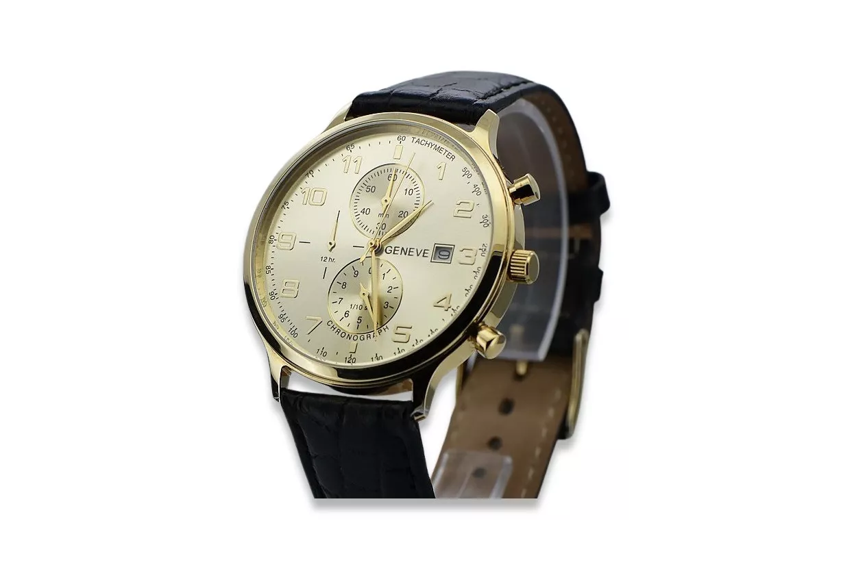 Reloj de hombre amarillo 14k 585 oro Geneve mw005y