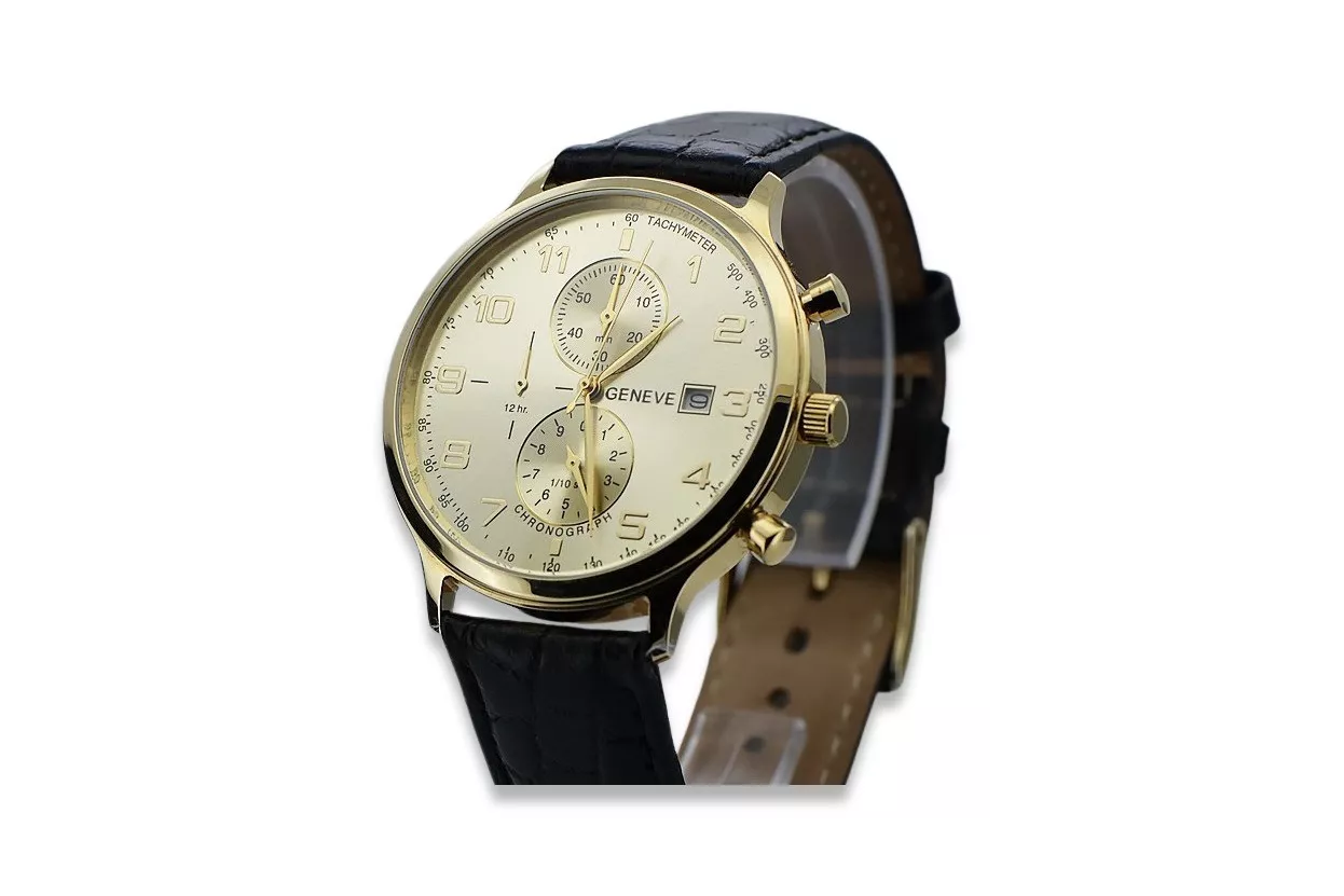 Российская Советская Роза Итальянская Желтая 14к 585 золото мужские часы Geneve mw005y