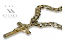 Итальянский желтый 14-каратное золото Католический крест и гурметная цепочка ctc049yw &cc001y