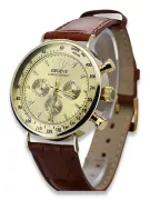 Elegante reloj de hombre con correa de oro 14k 585 Geneve mw012y-y