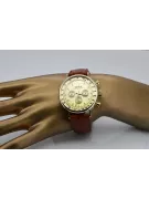 Ceas elegant cu curea din aur pentru bărbați 14k 585 Geneve mw012y-y