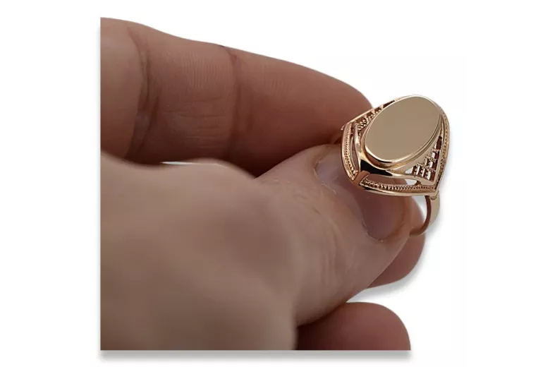 Radziecki 14k 585 złoty Rosyjski pierścionek z różowego złota vrn026