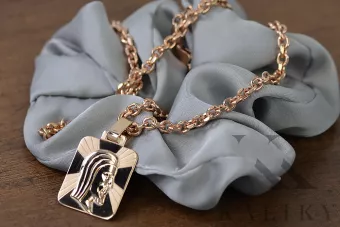 Медальйон Золотий Божий з ланцюжком ★ zlotychlopak.pl ★ Золото 585 333 Низька ціна