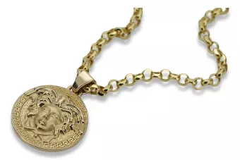 Griechischer Quallenanhänger aus 14 Karat Gold mit Kette cpn049y&cc003y