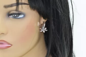 Серебро 925 Винтажные серьги Flower ven222s