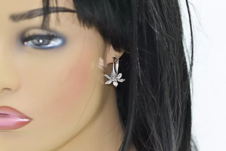 925 silver earrings Flower Vintage ven222s