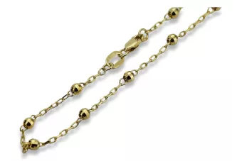 Pulsera de bola de fantasía italiana amarilla de 14k de oro cb103y
