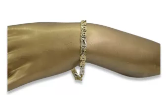 Итальянский желтый белый 585 золотой браслет cb093yw