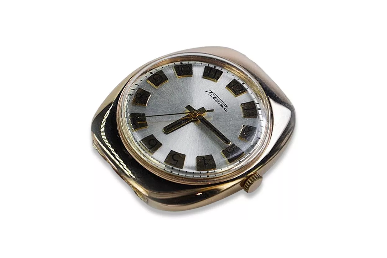 Złoty męski zegarek z różowego złota 14k 585 Raketa vw002