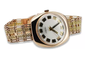 Auksinis vyro laikrodis iš rožinio aukso 14k 585 Raketa vw002&vbw002