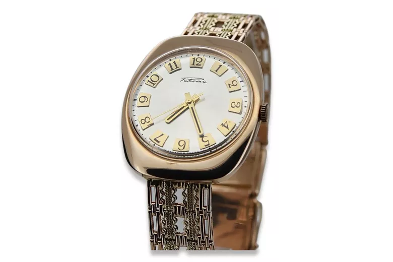 Russe soviétique rose 14k 585 or montre Raketa homme vw002&vbw002