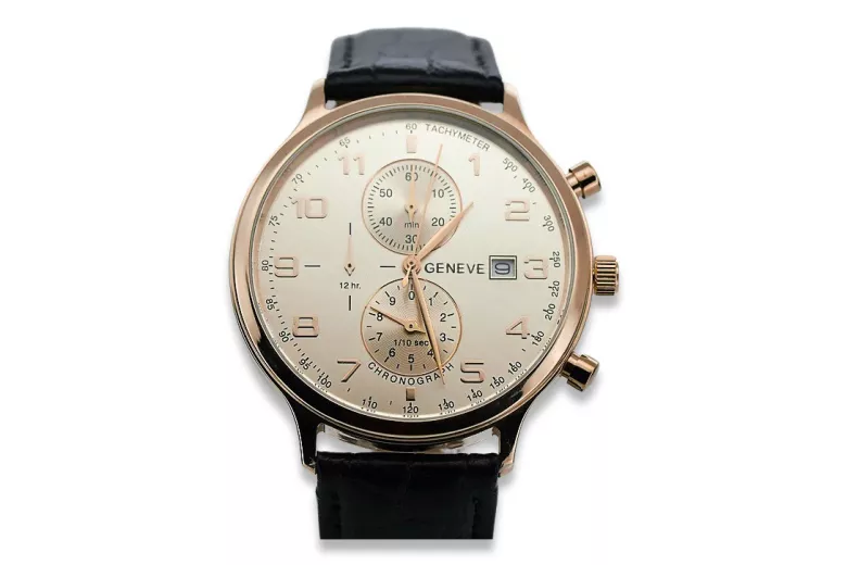 Reloj de hombre ruso soviético rosa 14k 585 de oro Geneve mw005r