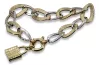 14k 585 gold bracelet with padlock pendant cfb025yw&cpn057y