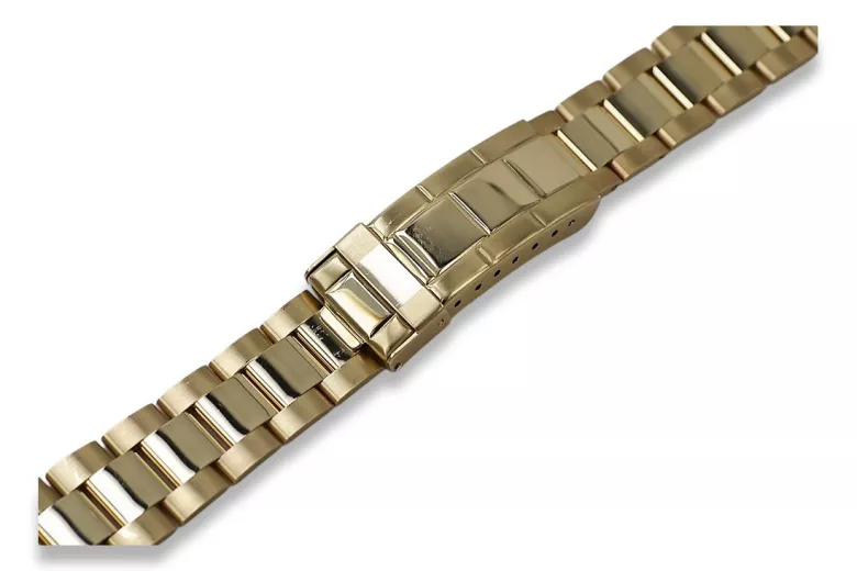 Pulsera de reloj estilo Rolex de oro amarillo de 14k mbw017y