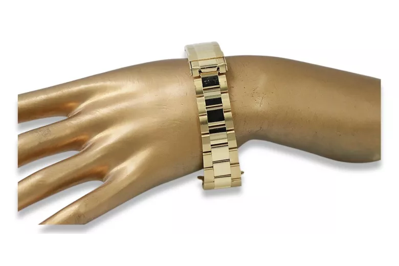Yellow 14k gold man's Rolex style watch bracelet mbw017y