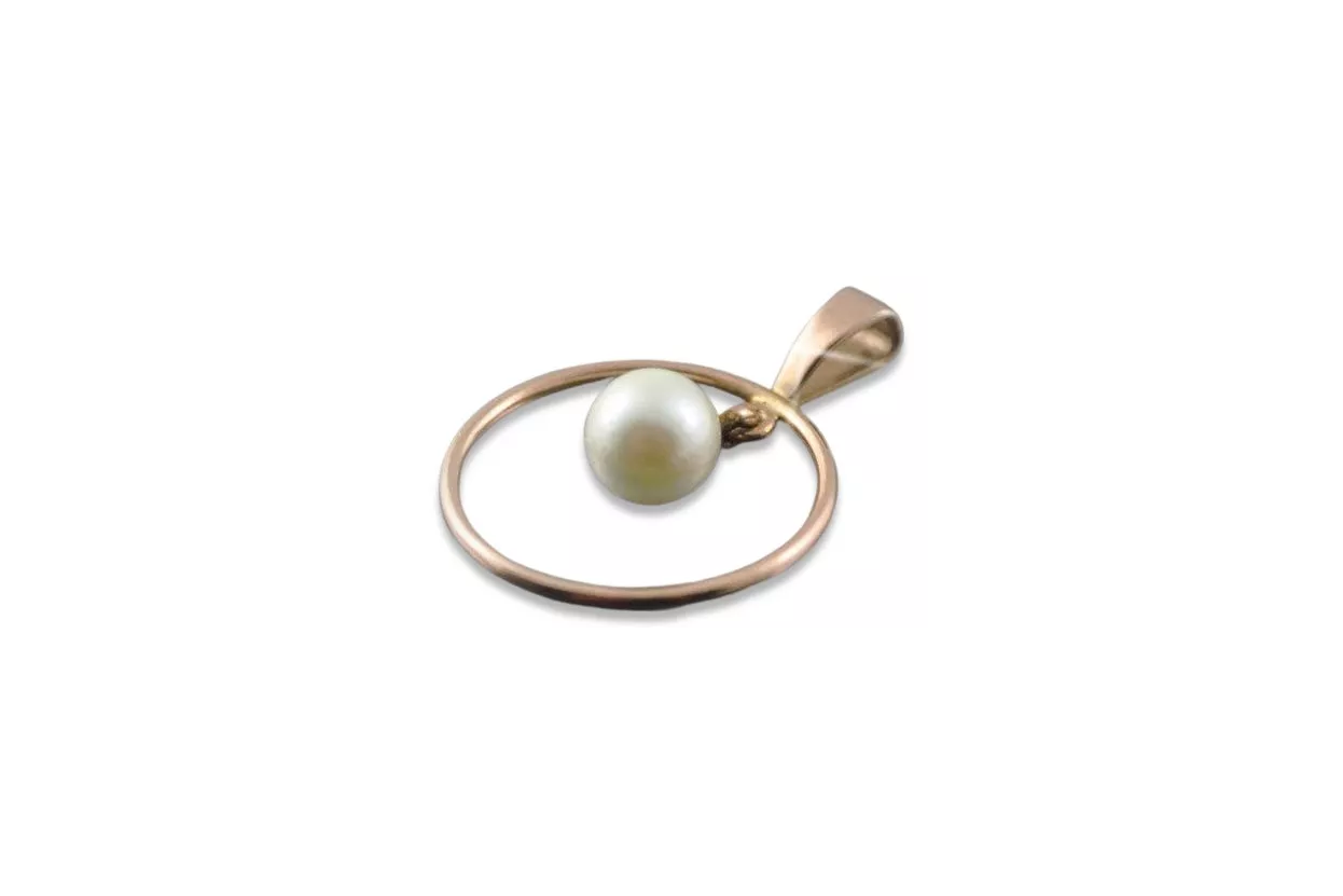 Vintage rose 14k 585 gold pearl pendant vppr004