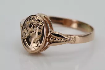 Русское советское розовое золото 14 карат 585 пробы Винтажное кольцо vrn001