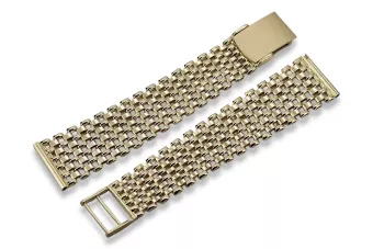 14K Gold Men's Watch Bracelet, 18mm Width, Italian