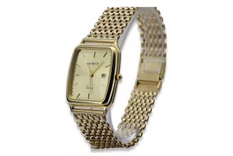 Złoty zegarek męski 14K Geneve, mechanizm kwarcowy, 18mm | Zlotychlopak.pl