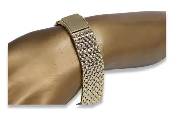 Pulsera de reloj de hombre de oro amarillo 14k 585 mbw013yo