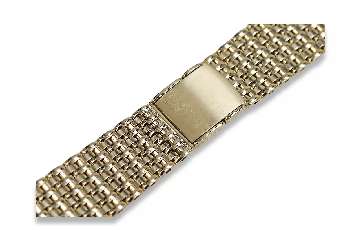 Bracelet de montre d’homme jaune 14k 585 or mbw013yo