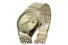 Yellow 14k 585 gold men's unisex white dial watch Geneve mw013ydy&mbw013yo