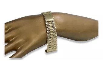 Italian yellow 14k gold man's watch bracelet mbw012yo