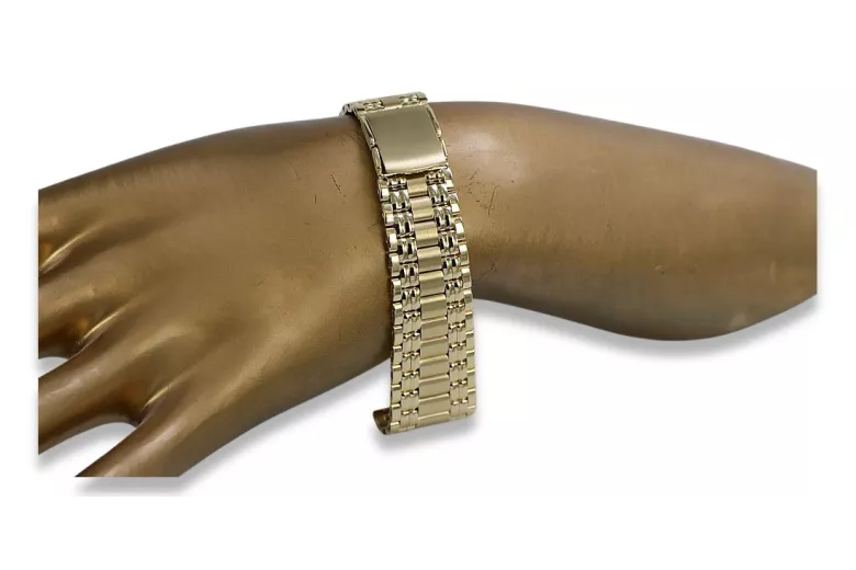 Italian yellow 14k gold man's watch bracelet mbw012yo