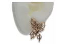 Vintage rose pink 14k 585 gold  maple leaf earrings ven096r
