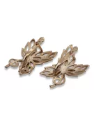 Vintage rose pink 14k 585 gold  maple leaf earrings ven096r