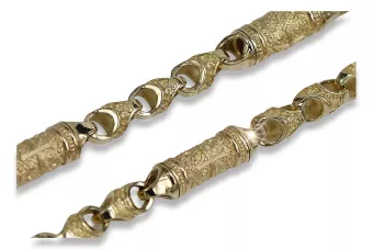 Италиански жълт 14k злато 585 Bizantine готическа верига cc057y