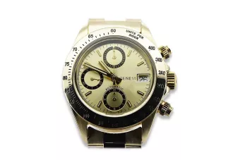 Yellow 14k 585 gold men's Geneve watch Rolex style mw041y