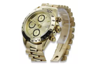 Gold men's watch Geneve ★ zlotychlopak.pl ★ Gold purity 585 333 Low Price!