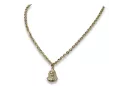 Mother of God virgin Mary 14k gold pendant & Corda chain pm004yS&cc074y