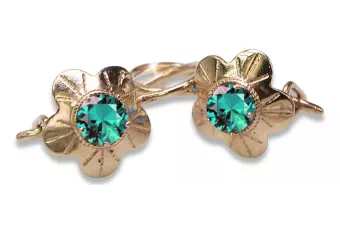Ruso soviético rosa rosa 14k 585 pendientes de oro vec028 alejandrita rubí esmeralda zafiro ...