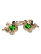 Boucles d’oreilles en or rose soviétique russe 14k 585 vec028 alexandrite rubis émeraude saphir ...