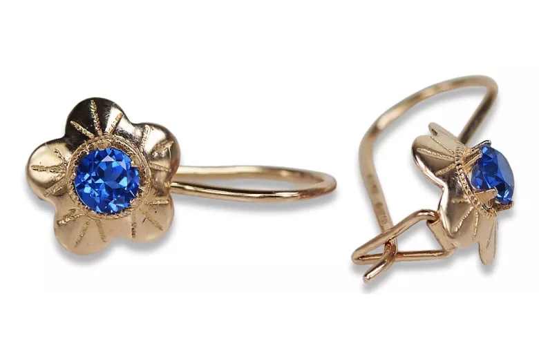 Russische Sowjetische Rose Pink 14k 585 Gold Ohrringe vec028 Alexandrit Rubin Smaragd Saphir ...