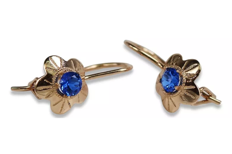 Russische Sowjetische Rose Pink 14k 585 Gold Ohrringe vec028 Alexandrit Rubin Smaragd Saphir ...