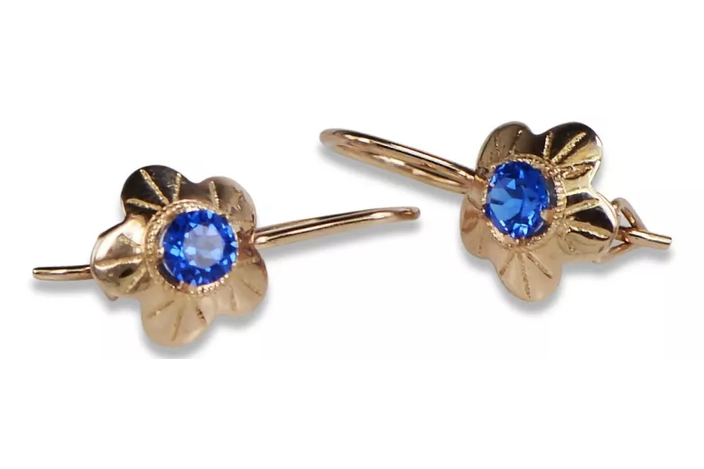 Russische Sowjetische Rose Pink 14k 585 Gold Ohrringe vec028 Alexandrit Rubin Smaragd Saphir ...